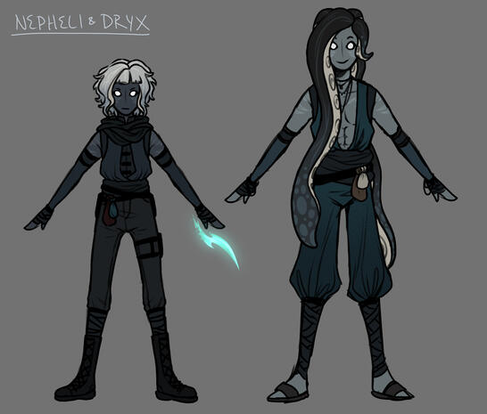 Nepheli & Dryx Character Designs